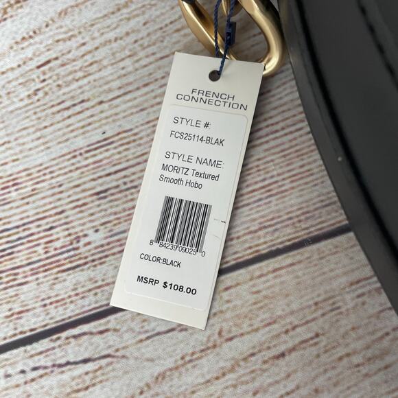 French Connection Moritz Hobo Bag Purse Black - Picture 10 of 10